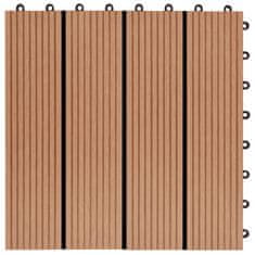 Petromila Terasové dlaždice z dřevoplastu 11 ks 30x30 cm 1 m² odstín teak
