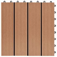 Petromila 22 ks terasové dlaždice 30 x 30 cm 2 m² WPC barva teak