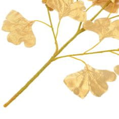 Greatstore Umělé listy ginko biloba 10 ks zlaté 65 cm