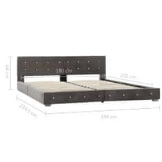 Greatstore Rám postele šedý samet 180 x 200 cm