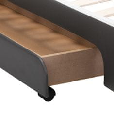 Greatstore Rám postele s LED světlem antracitový umělá kůže 160 x 200 cm