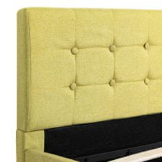 Greatstore Rám postele s úložným prostorem zelený textil 120 x 200 cm