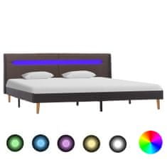 Greatstore Rám postele s LED světlem taupe textil 180 x 200 cm