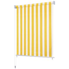 Greatstore Venkovní roleta 350x230 cm, žluto bílé pruhy