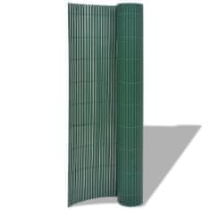 Greatstore Oboustranný zahradní plot PVC 150 x 500 cm zelený