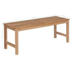 Greatstore Zahradní lavice s šedou poduškou 120 cm masivní teak