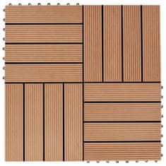 Vidaxl vidaXL Terasové dlaždice 11 ks WPC 30 x 30 cm 1 m² Teak Barva