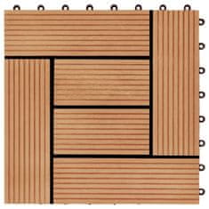 Vidaxl 22 ks terasové dlaždice 30 x 30 cm 2 m2 WPC barva teak