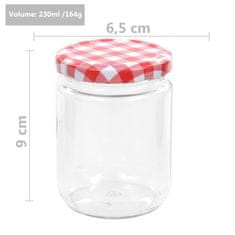 Greatstore Zavařovací sklenice s bíločervenými víčky 48 ks 230 ml