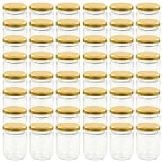 Vidaxl Zavařovací sklenice se zlatými víčky 48 ks 230 ml