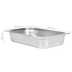 Vidaxl Gastronádoby 4 ks GN 1/1 100 mm nerezová ocel