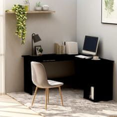 shumee Rohový psací stůl černý 120 x 140 x 75 cm dřevotříska