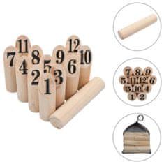 Greatstore Kubb s čísly herní set dřevěný