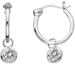 Hot Diamonds Stříbrné kruhové náušnice s diamanty 2v1 Hoops Topaz DE628