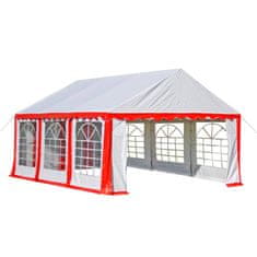 Greatstore Zahradní party stan PVC 4 x 6 m červeno-bílý