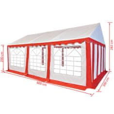 Greatstore Zahradní altán PVC 3 x 6 m červeno-bílý