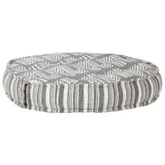 Greatstore Pouf 100 x 20 cm šedý pruhovaný textil