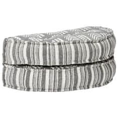 Greatstore Pouf 100 x 20 cm šedý pruhovaný textil