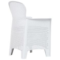 Vidaxl 3dílný bistro set bílý plastový ratanový design