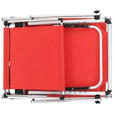 shumee Skládací lehátka se stříškou 2 ks hliník textilen červená