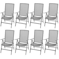 Greatstore 9dílný zahradní jídelní set skládací židle ocel antracitový