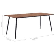 Greatstore Jídelní stůl hnědý 180 x 90 x 75 cm MDF