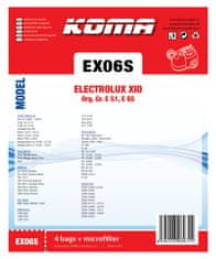 KOMA EX06S - Sáčky do vysavače Electrolux XIO textilní, 4ks