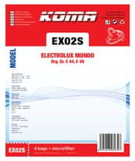 KOMA EX02S - Sáčky do vysavače Electrolux Mondo textilní, 4ks