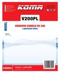 KOMA V200PL - Sáčky do vysavače Vorwerk VK 200 textilní, 4ks