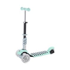 Dětská tříkolová koloběžka MINI SCOOTER 3v1 se svítícími LED koly, mátová H-063-MI