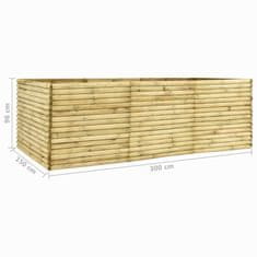 Greatstore Vyvýšený záhon 300 x 150 x 96 cm impregnované borové dřevo