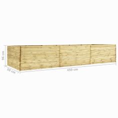 Greatstore Vyvýšený záhon 450 x 50 x 96 cm impregnované borové dřevo