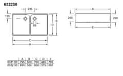 Villeroy & Boch Keramický dvojdřez Villeroy & Boch O.NOVO - CeramicPlus, 90*55, bílý - 633200R1