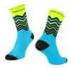 Cyklistické ponožky Wave, modro-fluo žluté - velikost L/XL (42-46)