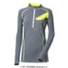 dámský sportovní pulovr se zipem FALCONIA L > šedý melír/reflexní žlutá