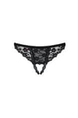 Obsessive Erotická tanga Letica crotchless thong, černá, L/XL