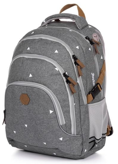 Oxybag Školní batoh OXY SCOOLER Grey triangles