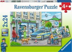 Ravensburger  Puzzle Policie v akci 2x24 dílků