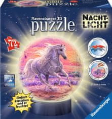 Ravensburger RAVENSBURGER 3D Svítící puzzleball Kůň na pláži 72 dílků