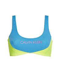 Calvin Klein Vrchní díl plavek KW0KW00898-CEU modrožlutá - Calvin Klein modro-žlutá M
