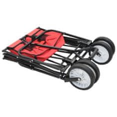 Vidaxl Skládací ruční vozík červený ocelový