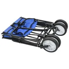 Greatstore Skládací ruční vozík ocelový modrý