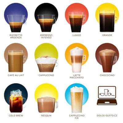 NESCAFÉ Dolce Gusto Latte Macchiato bohatá nabídka nápojů