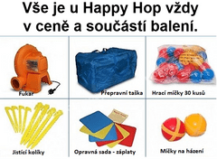 Happy Hop Skákací hrad Velký dům 9 v 1 se skluzavkou a bazénkem s barevnými míčky