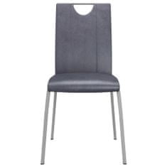 Greatstore Jídelní židle 2 ks semišově šedé umělá kůže