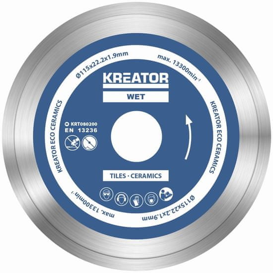 Kreator KRT080200 - Diamantový kotouč celoobvodový 115mm 3ks sada