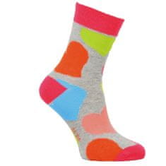 Dětské dívčí barevné vzorované bavlněné ponožky 34134 3-pack, 23-26