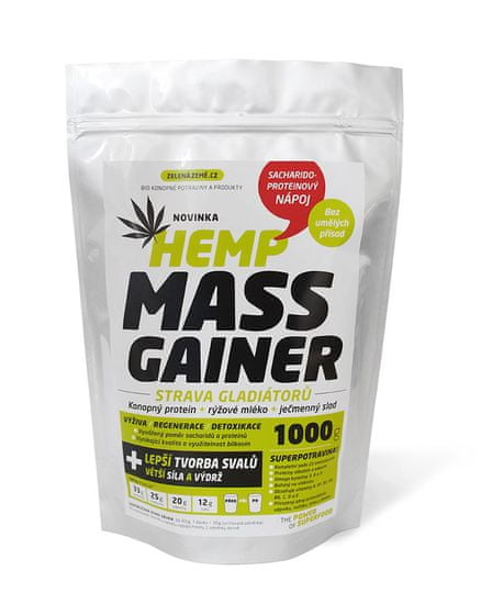 Zelená Země Konopný gainer Fitness 1kg