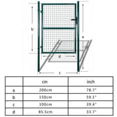 Greatstore Zahradní branka z pletiva 85,5 x 150 cm / 100 x 200 cm