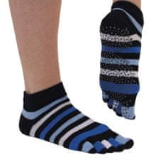 Dámské YOGA & PILATES prstové protiskluzové ponožky na cvičení, modrá, 35-38